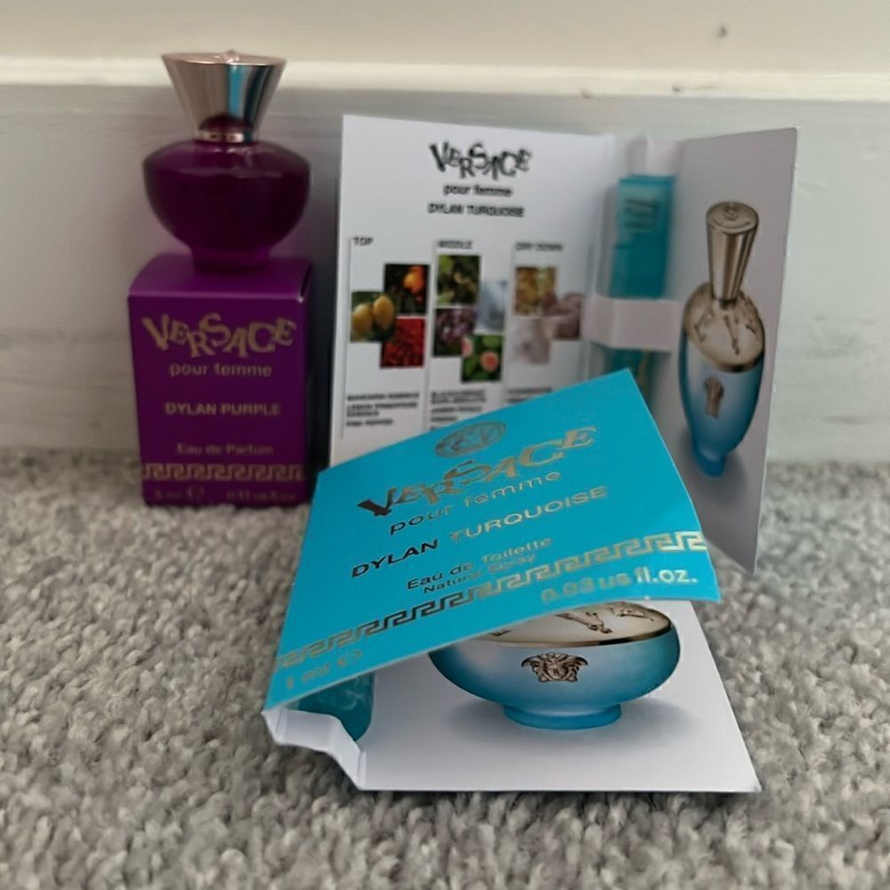 Versace Dylan Purple Mini and Dylan Turquoise Sampler, NWB